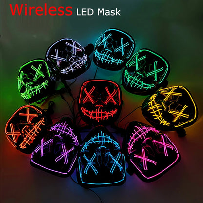 Neon Halloween LED Purge Masks - Scary Costume Outfit Mask