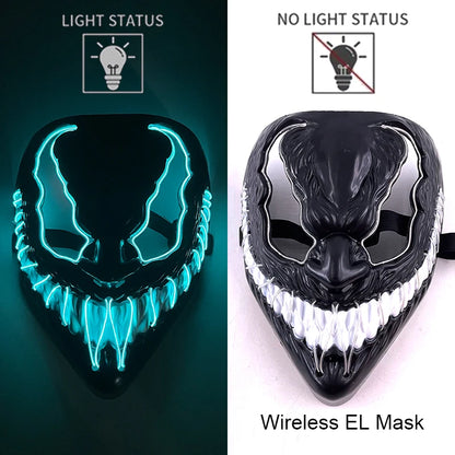 Neon Halloween LED Purge Masks - Scary Costume Outfit Mask