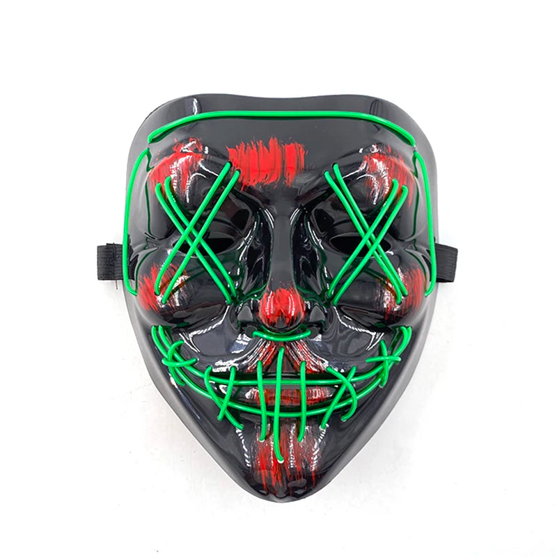 Neon Halloween LED Purge Masks - Scary Costume Outfit Mask